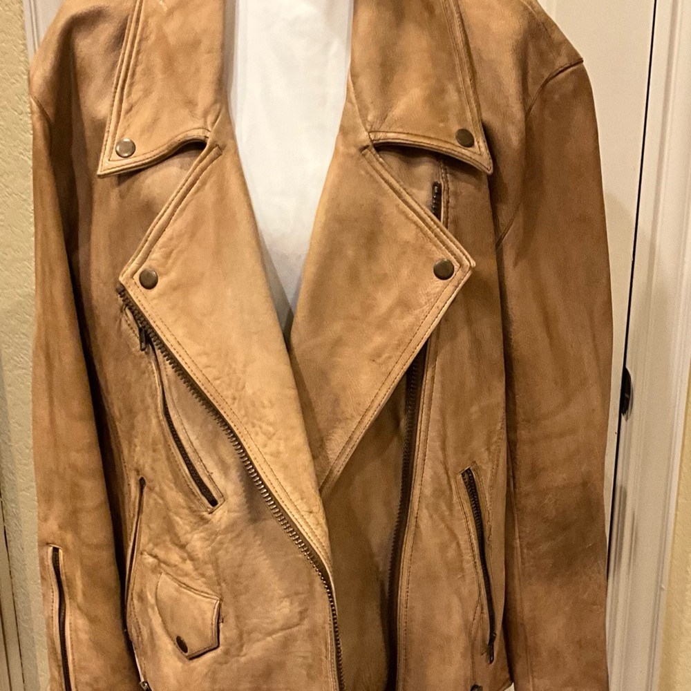 We the Free Jealousy Moto Leather Jacket worn once! Substantial leather coat